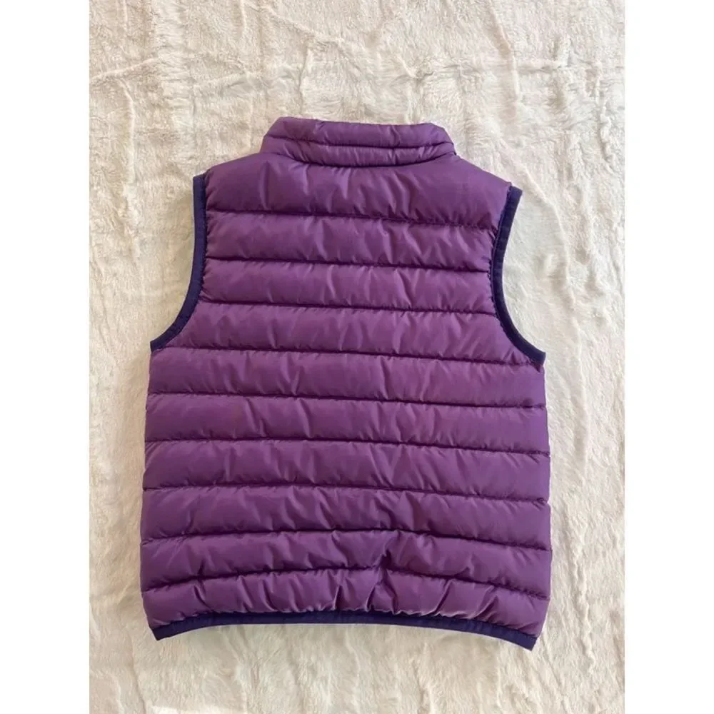 Patagonia Kids Purple Puffy Vest with Yellow Zippers